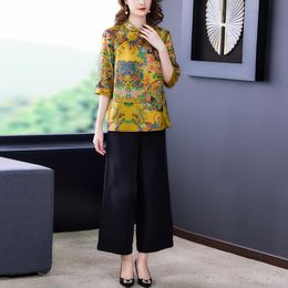 Women's Blouses & Shirts Blouse Women 2023 Chinese Style Cheongsam Vintage Blusas Womens Tops And DropWomen's