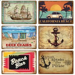 Beach Country Tin Sign Vintage Landscape Posters Metal Sign Retro Plates Plaque Sign Metal Wall Decor Wall Poster For Kitchen Decor Personalised Signs 30X20CM w01