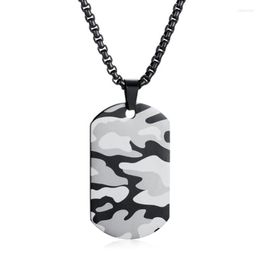 Pendant Necklaces Hip Hop Military Army Style Dog Tags Necklace For Men Women Stainless Steel