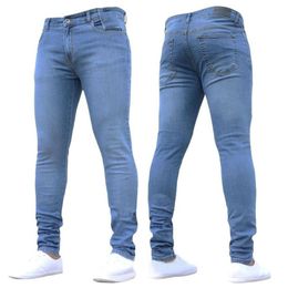 Men's Jeans Mens Pants Zipper Stretch Jeans Casual Slim Fit Trousers Male Plus Size Pencil Pants Denim Skinny Jeans for Men 230302