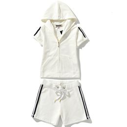Women s Two Piece Pant Tracksuits summer stripe short sleeve Top Shorts Suit t shirt shorts Sportswear 2 piece set sporting tracksuit outfit 230302