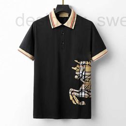 Men's Polos Designer Summer Tees Polo T-Shirt Letters Print BUR Short Sleeves Original Luxury Men Hip Hop Tee Plus Over Size XL 2XL 3xl 4YQW