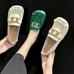 Dress Shoes Ruffles Flat Shoes 2021 New Spring Autumn Women Casual Shoes Girls Sweet Square Toe Soft Bottom Non-slip Shoes Loafer Shoes L230302