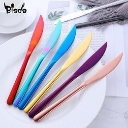 Dinnerware Sets Stainless Steel Dinner Knives Set Sharp Steak Knife Western black knife Restaurant Table Gold in dinnerware set 230302