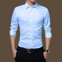 Designer Fabulous Autumn Shirt Fit Anti-wrinkle Cardigan Wash-and-wear Men Business Shirt