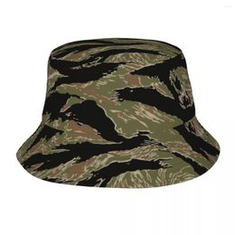 Berets Custom Tiger Stripe Camo Bucket Hat Women Men Fashion Summer Outdoor Sun Fisherman Cap
