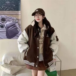 Embroidered Baseball Jacket Women's Spring and Autumn European American Style High Street Fashion Casual Couple 230301