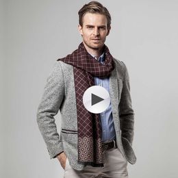 Scarves Scarves Dropshipping 2021 New Winter Scarf Luxury Brands Design Plaid Scarf for Men Winter Warm Men's Plaid Cashmere Scarf Men Sca