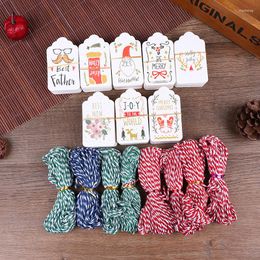 Christmas Decorations 50pcs Gift Tags Kraft Paper Tag Label Xmas For Party DIY Price Box Hang Garment With 10m Rope