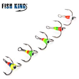 Fishing Hooks 5pcs 5colors 8# 10# 12# 14# Winter Ice Jig Treble Hook High Carbon Steel Tackle Tools Pesca