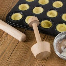 Baking Moulds 1PC Wooden Egg Tart Bottom Mould Double Headed DIY Tamper Mould Kitchen Pastry Cupcake Cakes Tools