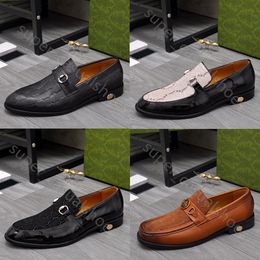 New Designers Dress Shoes Men Loafers Luxurious Genuine Leather Brown black Mens Casual Designer Shoes Slip On Wedding Shoe with box 38-44