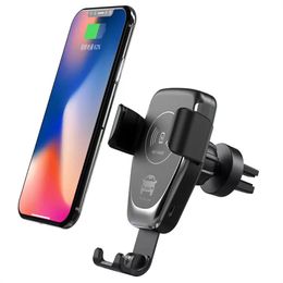 New Q12 Wireless Car Charger 10W Fast Car Mount Air Vent Gravity Phone Holder Compatible for iphone samsung LG All Qi Devices