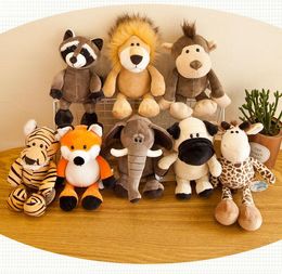 Factory wholesale forest animal plush doll giraffe elephant lion monkey dog tiger activity gift children birthday plush toys Free DHL or UPS