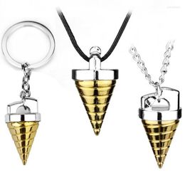 Pendant Necklaces Silver Gold 2 Colour Tone Cone Necklace 3D Charm Rope Metal Chain For Women Men Boys Gift