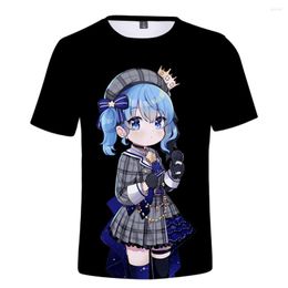 Men's T Shirts 3D Print HOLOLIVE VTuber Hosimati Suisei Spring Summer Preppy Men/Women T-shirt Streetwear Kawaii Style Clothes