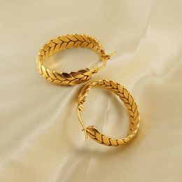 New Stainless Steel Hoop Earrings Fashion Trending 18K Wheat Earrings Jewellery Wholesale