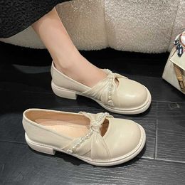 Dress Shoes New Spring Women's Flat Shoes British Style Casual Loafers Comfortable Light-colored Women's Shoes Breathable Vulcanized Shoes L230302