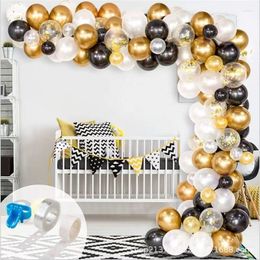 Party Decoration Classic Black Gold Latex Balloon Birthday Chain Suit Room