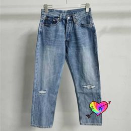 Jeans da uomo Aghi Jeans 2021 Uomo Donna 1 1 Qualità lavato Abrasione Vintage Aghi Pantaloni con cerniera High Street AWGE Pantaloni in denim T230302