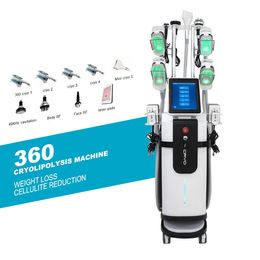 Beauty Items 360 Cryolipolysis Slimming Machine With 5 Handles Fat Freezing Sculpting Machine 40K Cavitation RF Double Chin Device Lose Weights Equipment Vertical