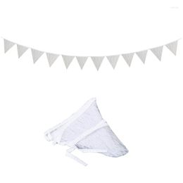 Party Decoration 12 Flags White Floral Lace Fabric Bunting Banner Garlands For Wedding Birthday Outdoor & Home