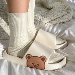 Slippers Bear Women Summer Flip Flops Cute Cartoon Shoes For Woman Indoor Outdoor Wear Soft Thick Beach Sandals Couple Slides Y2302