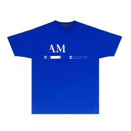 2J24 Mens T-Shirts Fashion Designer T Shirts AM Men Summer Short Sleeve 24colors amirlies amiiri imiri personality AM2 Alphabet ami doodle street Mens Clothing