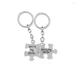 Keychains Puzzles Couple Keychain Lettering You Are My Person Romantic Pendant Key Chains For Women Men Lovers Fashion Trinkets