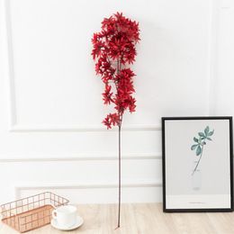 Decorative Flowers Artificial Plant Single Length 88cm Red Maple Wedding El Lobby Decoration Shopping Mall Outdoor Garden Crafts