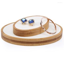 Jewelry Pouches 2 Pcs Bamboo Wood Display Blocks Bangle Bracelets Earrings Ring Pendant Necklace Block Jewlery