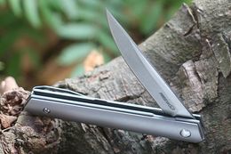 M6701 Flipper Folding Knife D2 Stone Wash Blade CNC G10/Carbon Fiber/ TC4 Titanium Alloy Handle Ball Bearing Fast Open EDC Pocket Knives 06701