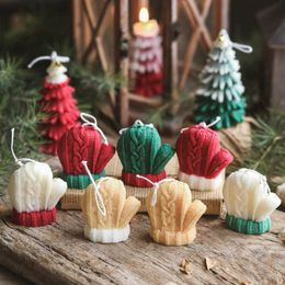 Scented Candle Christmas 3D Woolen Gloves Soy Wax White Aromatic Aromatherapy Candles Party Guest Souvenirs Home Docer Birthday Gift