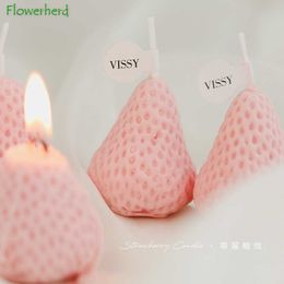 DIY Paraffin Wax Scented Birthday Gift Strawberry Aromatherapy Candle Home Decoration