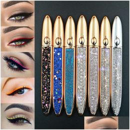 Eyeliner Selfadhesive Pen Glue For False Eye Lashes Waterproof No Blooming Colorf Liner Pencil Drop Delivery Health Beauty Makeup Eye Dhfkf