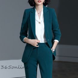 Women's Suits Blazers High Quality Fabric Formal Women Business Suits OL Styles Pantsuits Professional Blazers Set Autumn Winter Trousers Sets 230302