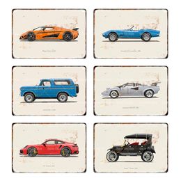 Retro Car Fleet art painting Tin Sign Metal Poster Bar Restaurant Wall Art Decorative Plaque For living room Home personalized Decor Aesthetic Size 30X20CM w02