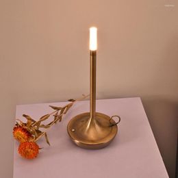Night Lights Luxury Table Lamp Modern Iron Art Usb Rechargeable Led Light For Outdoor Terrace Restaurant Bar