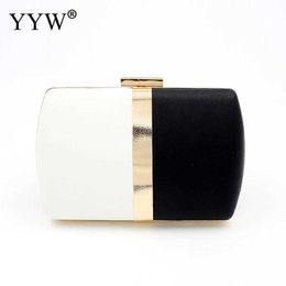 s Small Black And White Clutch For Women Evening Crossbody Bag Wedding Bridal Purse Cocktail Party Prom Pochette FemmeL230302