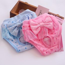 Dog Apparel Cotton Diapers Female Sanitary Menstrual Panties Pet Physiological Pants Elastic Waist Washable Small Dogs Briefs