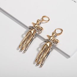 Stud Earrings YANGLIUJIA Stereo Exaggerated Personality Two People Hug Retro Metal Long Female Girl Jewelry Gift Wedding Party