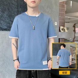 Men's T Shirts Short Sleeve T-Shirt Summer 2023 Instagram- Logo Style Ice Silk Loose 5 1/2 Coupe WearMen's