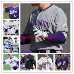 College Huskies Baseball Stitched jersey 44 Joe Wainhouse 12 Kaiser Weiss 7 Braiden Ward 9 Willie MacIver AJ Graffanino