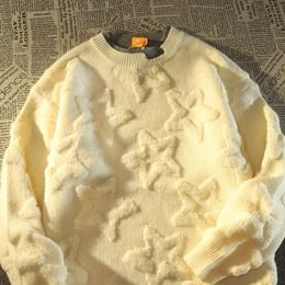 Women s Sweaters Fashion three dimensional star design O neck sweater womens autumn winter niche loose casual couple knitted 230302