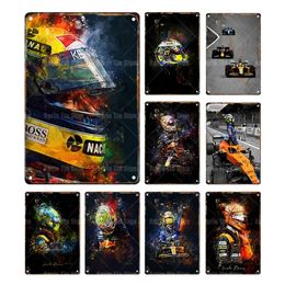 Retro Racing art painting Tin Signs Watercolour Metal Plate Garage Wall Bar Home Shop living room Art Decor Vintage Personalised Iron Painting Size 30X20CM w02