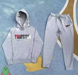 Men's Tracksuits High Street Trapstar Tracksuit Broidery Hoodie Sweatshirts Men Women Set Suit Motion design 28ess
