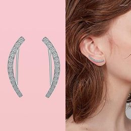 Stud Earrings Sterling Silver Pendiente Sparkling Cubic Zirconia For Women Fit Original Charms Fine JewelryStud Dale22