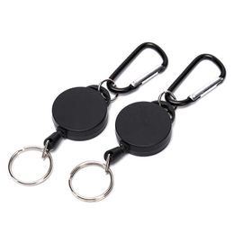 Key Rings 60cm Retractable Keyring Metal Wire Keychain Clip Pull Recoil Sporty Key Ring Anti Lost ID Card Holder Key Chain R230301