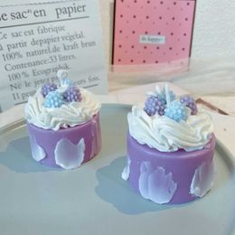 Decorative Cake Shape Aromatherapy Birthday Gift for Friend Scented Candles Ornament Home Decoration Souvenir