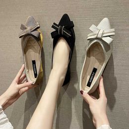 Dress Shoes Women Ballet Flats Shoes New Spring Women Fashion Boat Shoes Flats Women Flats Shoes For Work Cloth Sweet Bow Loafers Slip On L230302